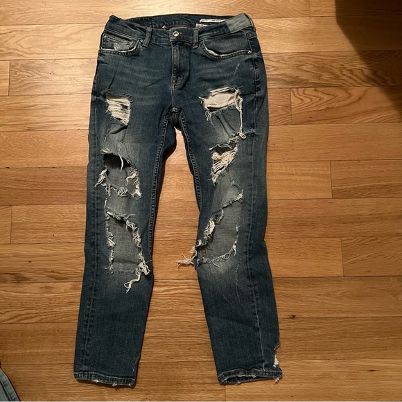 Zara Jeans Zara Relaxed Fit Ripped Jeans Poshmark